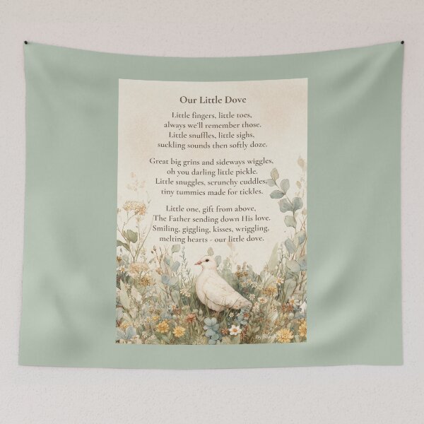 Item preview, Our Little Dove | Baby Poem Wall Art | Christian Nursery Print designed and sold by Bound for Wonder.