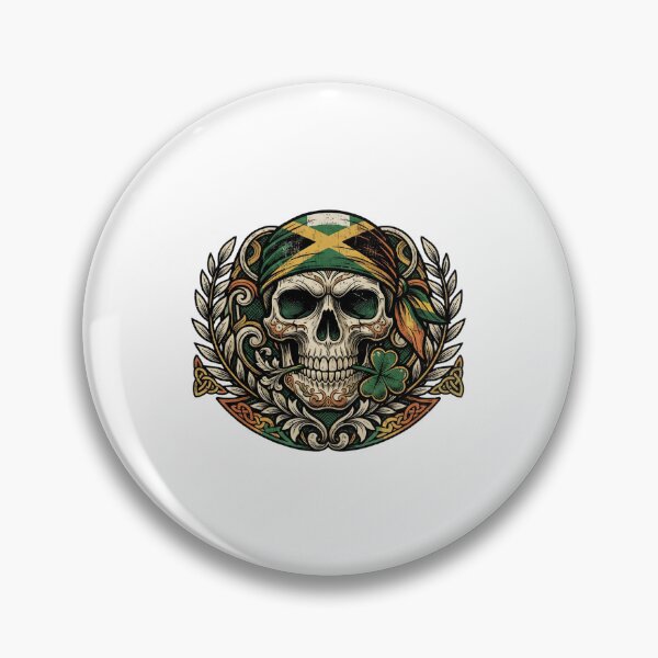 Item preview, St Patricks Day Irish Rasta Skull  lucky skull designed and sold by ArtDesignTp.