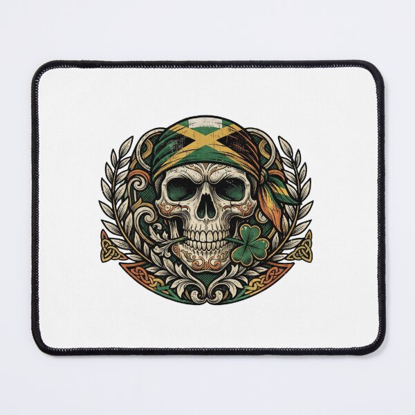 Item preview, St Patricks Day Irish Rasta Skull lucky skull designed and sold by ArtDesignTp.