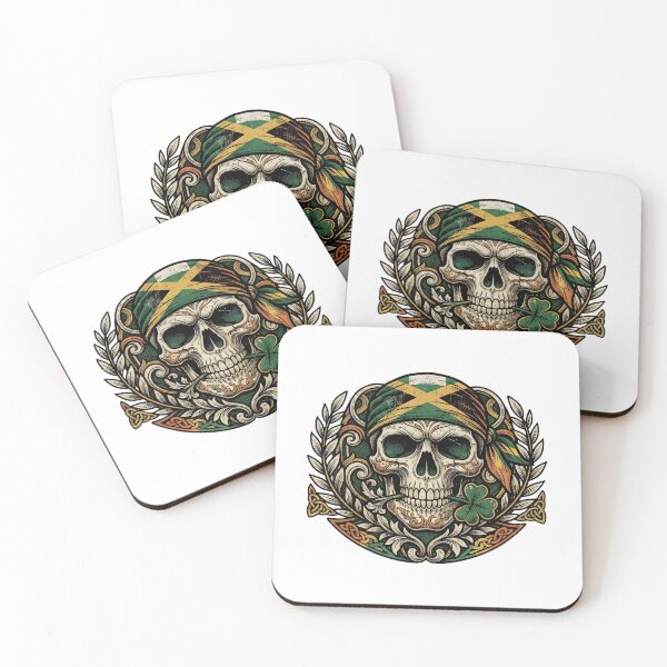 Item preview, St Patricks Day Irish Rasta Skull  lucky skull designed and sold by ArtDesignTp.