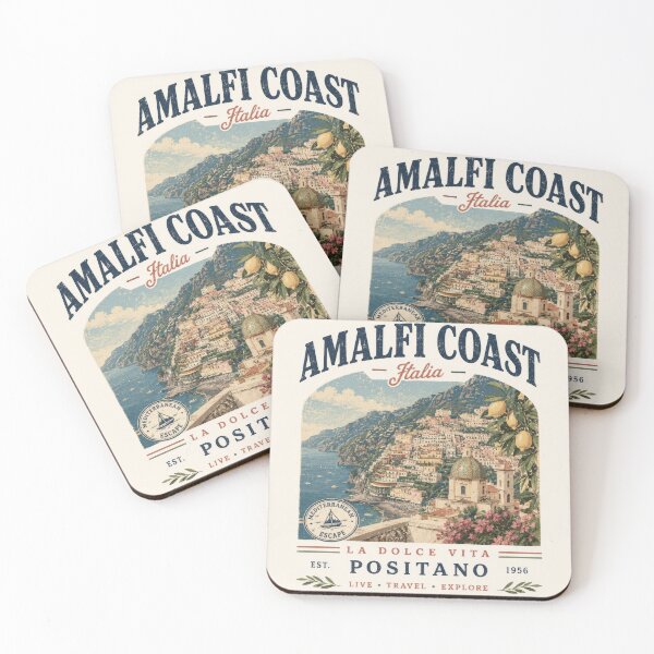 Item preview, Positano Italy Vintage Travel Poster | Amalfi Coast Wall Art | Mediterranean Illustration designed and sold by NelenaArt.