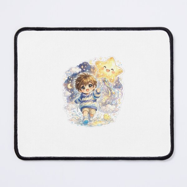 Item preview, Star Balloon Chibi Boy – Cute Kawaii Sticker designed and sold by blossomfun.