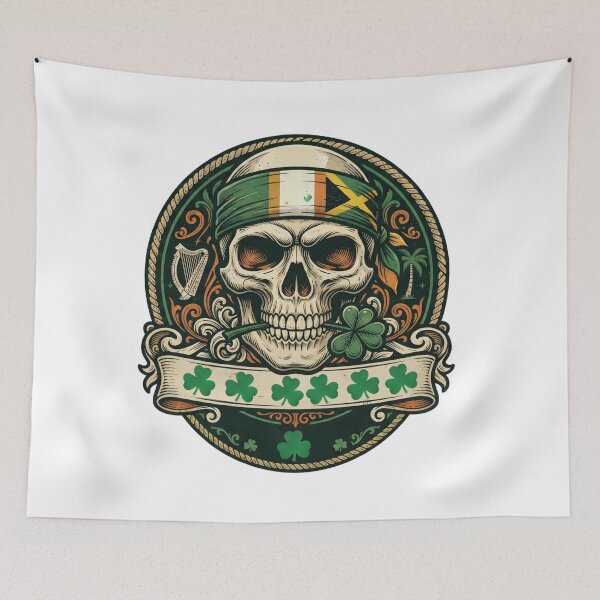 Item preview, St Patricks Day Irish Rasta Skullskull humor designed and sold by ArtDesignTp.