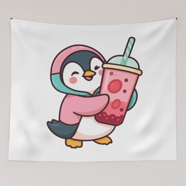 Item preview, Kawaii Boba Penguin Sticker | Cute Chibi Bubble Tea Penguin designed and sold by Stylestickers55.