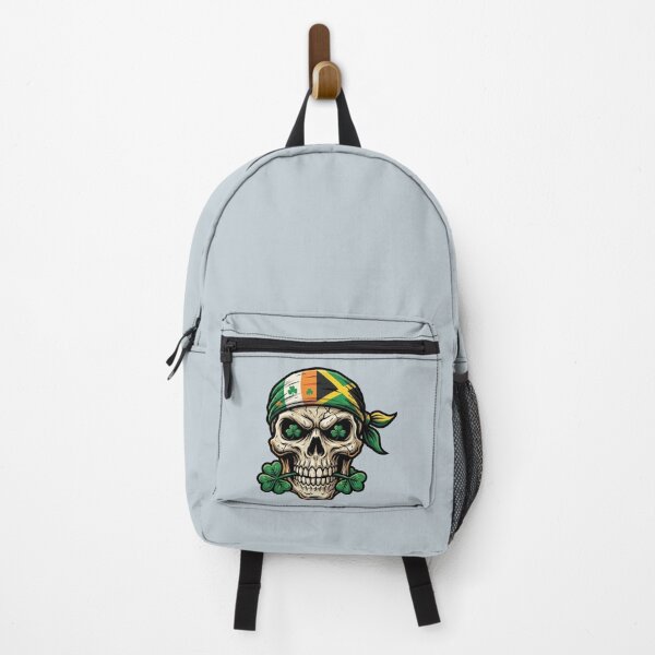 Item preview, St Patricks Day Irish Rasta Skull lucky clover rasta skull designed and sold by ArtDesignTp.