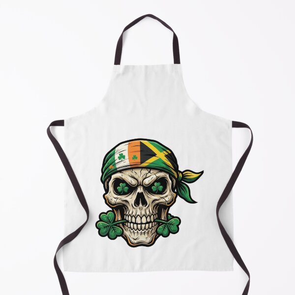 Item preview, St Patricks Day Irish Rasta Skull lucky clover rasta skull designed and sold by ArtDesignTp.