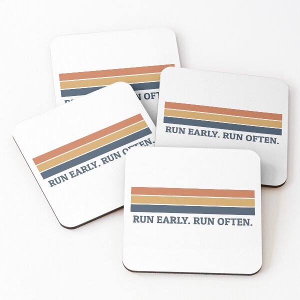 Item preview, Run Early Run Often Retro Running Stripes designed and sold by Morning-Miles-Co.