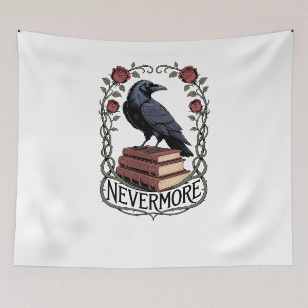 Item preview, Gothic Raven on Books with Roses designed and sold by NightSpell.
