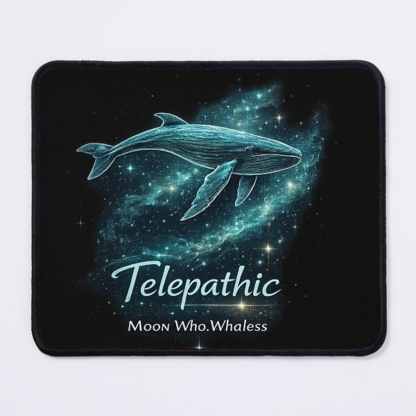 Item preview, Telepathic Moon Whale – Cosmic Ocean Art designed and sold by Art-Vortex-fr.