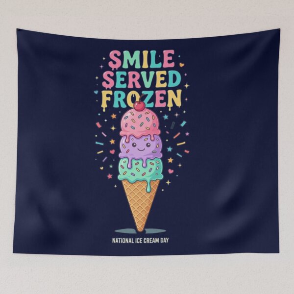 Item preview, Smile Served Frozen | National Ice Cream Day Cute Ice Cream T-Shirt | Colorful Summer Dessert Design | Kawaii Ice Cream Cone | Fun Sweet Treat Graphic designed and sold by HopeAndHustle.