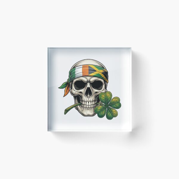 Item preview, Funny St Patricks Day Irish Rasta  skull party graphic designed and sold by ArtDesignTp.