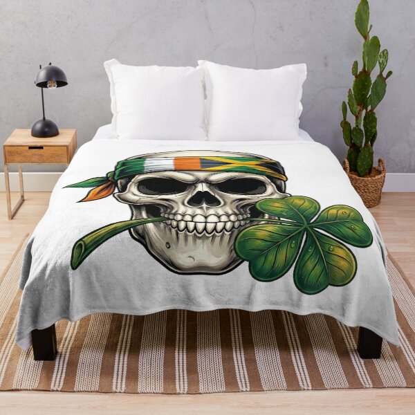 Item preview, Funny St Patricks Day Irish Rasta skull party graphic designed and sold by ArtDesignTp.
