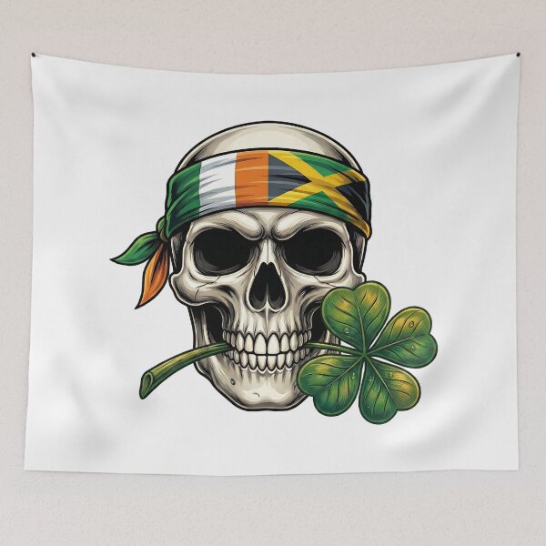 Item preview, Funny St Patricks Day Irish Rasta  skull party graphic designed and sold by ArtDesignTp.