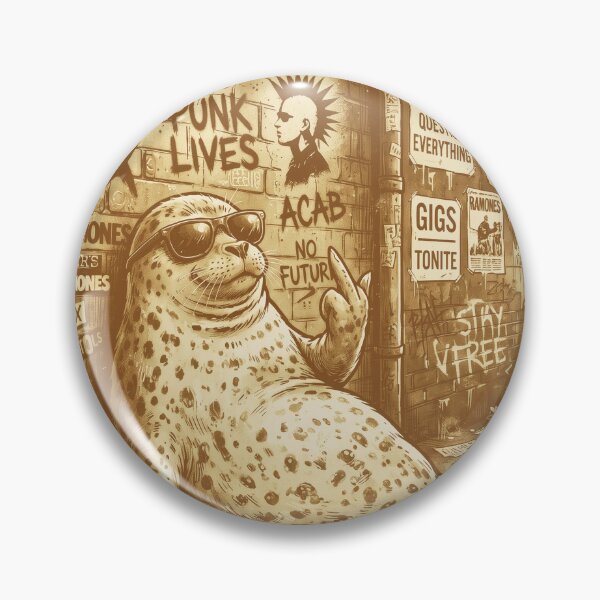 Item preview, Retro Sepia Neil The Seal - Vintage Punk Rock Anarchy Flyer designed and sold by raketn.