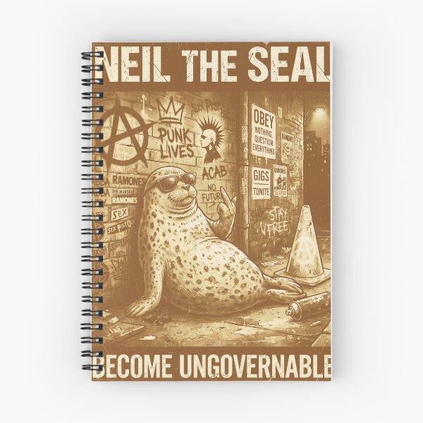 Item preview, Retro Sepia Neil The Seal - Vintage Punk Rock Anarchy Flyer designed and sold by raketn.