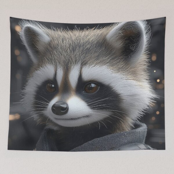 Item preview, Raccoon Cyberpunk Guardian Animal Night City Glow designed and sold by mildaclairmo.