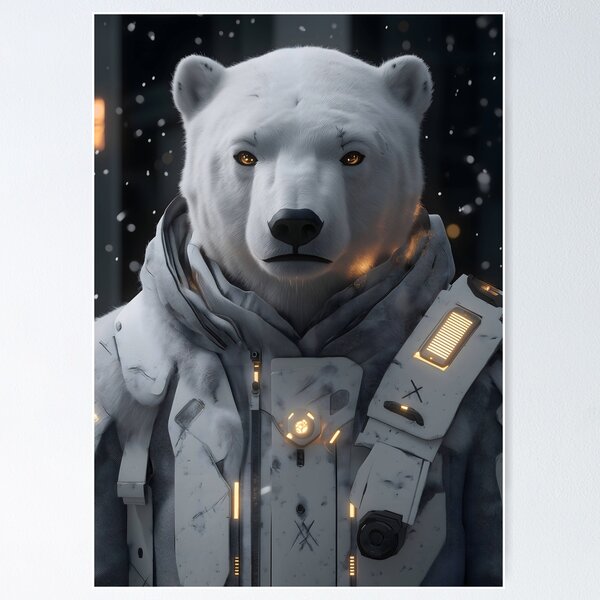 Item preview, Polar Bear Arctic Cyber Explorer Snow Guardian designed and sold by mildaclairmo.