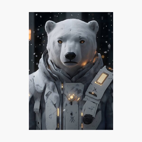 Item preview, Polar Bear Arctic Cyber Explorer Snow Guardian designed and sold by mildaclairmo.