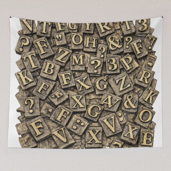 Item preview, T-Shirt - Sticker - Antique Letterpress Typography Blocks designed and sold by ForeverPrintsOK.