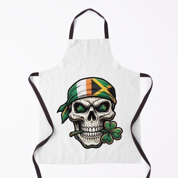 Item preview, Funny St Patricks Day Irish Rasta Skull lucky clover designed and sold by ArtDesignTp.