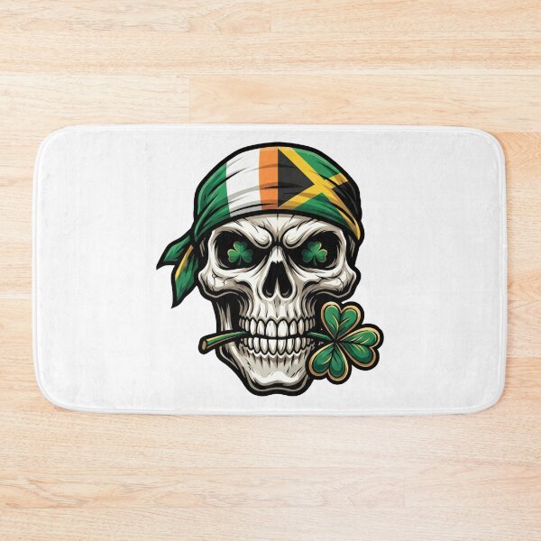 Item preview, Funny St Patricks Day Irish Rasta Skull lucky clover designed and sold by ArtDesignTp.