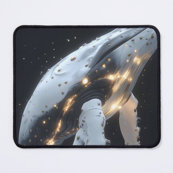 Item preview, Humpback Whale Cosmic Ocean Silver Gold Dream Voyage designed and sold by mildaclairmo.
