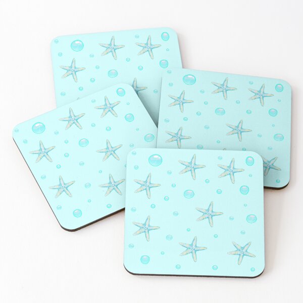 Item preview, Sea animal Blue Watercolor Starfish Ocean Sea Bubbles Minimalist Aesthetic designed and sold by Art IN Pack.