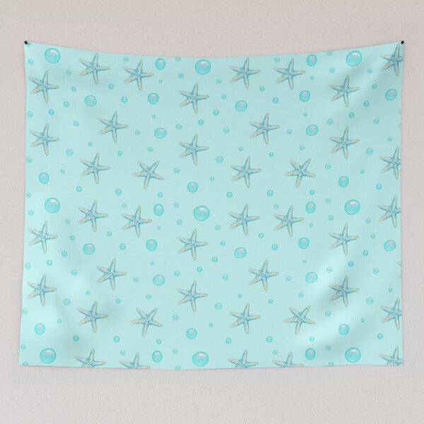Item preview, Sea animal Blue Watercolor Starfish Ocean Sea Bubbles Minimalist Aesthetic designed and sold by Art IN Pack.