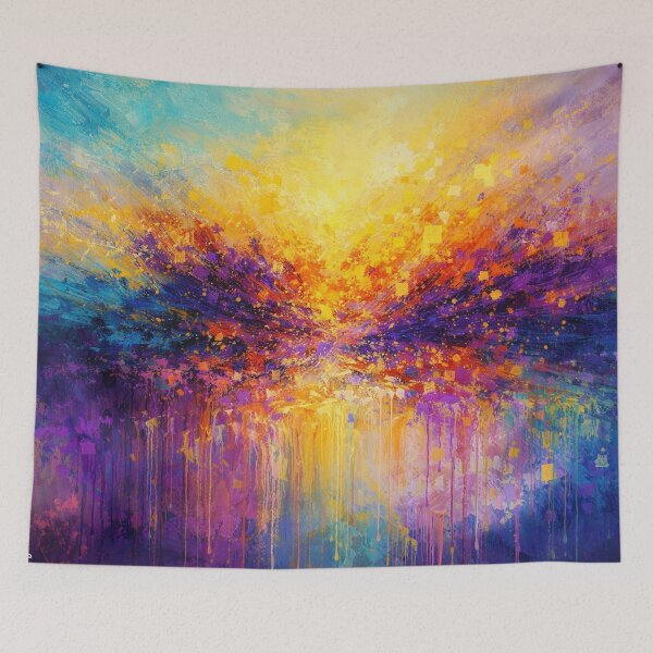 Item preview, Radiant Cosmic Abstract Expressionism - Vibrant Purple and Yellow Modern Art designed and sold by Joey Santiago.