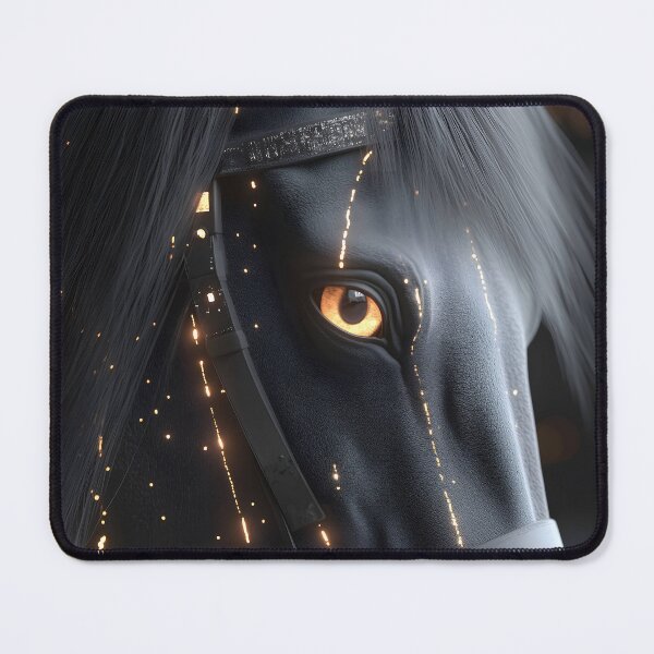 Item preview, Horse Cyber Noir Amber Eye Futuristic Bridle Glow designed and sold by mildaclairmo.