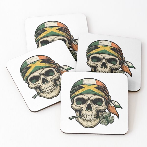 Item preview, St Patricks Day Irish Rasta Skull sunglasses designed and sold by ArtDesignTp.