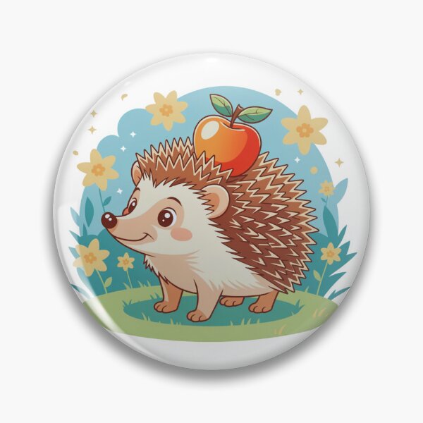 Item preview, Cute Cartoon Hedgehog with Apple Kawaii Woodland Animal Graphic designed and sold by Gabe1983.