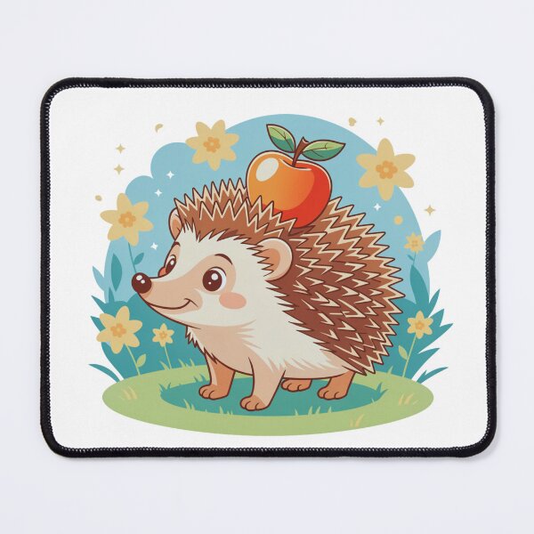 Item preview, Cute Cartoon Hedgehog with Apple Kawaii Woodland Animal Graphic designed and sold by Gabe1983.
