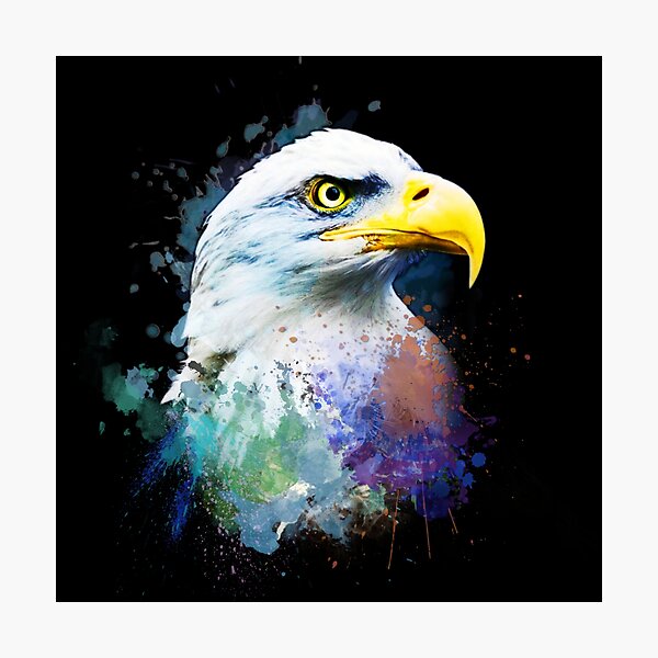 Item preview, Abstract Eagle Head Paint Splash Art designed and sold by StyleBloomes.