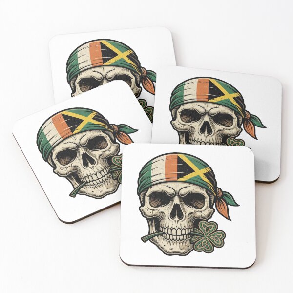 Item preview, Funny St Patricks Day Irish Rasta Skull designed and sold by ArtDesignTp.