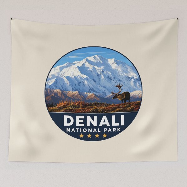 Item preview, Denali National Park Retro Mountain Wilderness designed and sold by Gideon Emmerich.