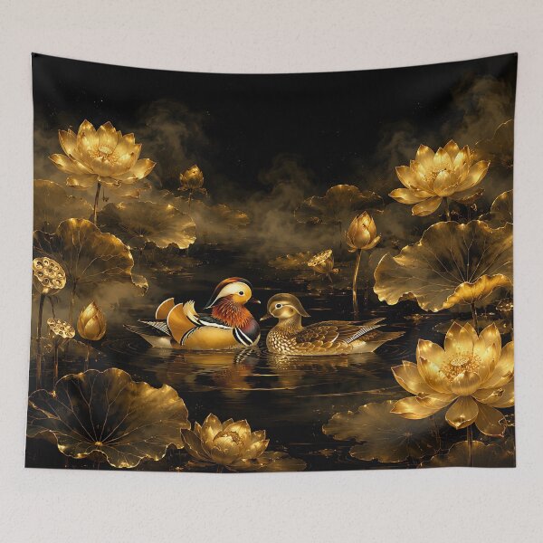 Item preview, Korean Folk Art Mandarin Ducks & Lotus - Eternal Love and Harmony Wall Art designed and sold by K-Tradition.