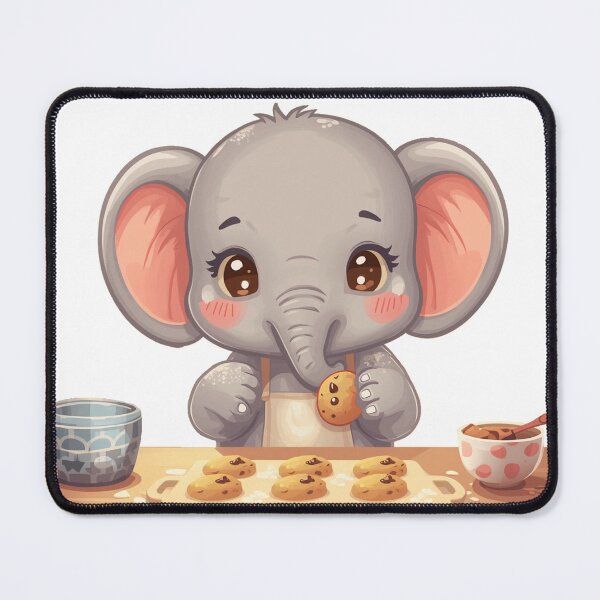 Item preview, A Cute Elephant Baking Cookies - Pastel colored sticker designed and sold by DigitfanStudio.