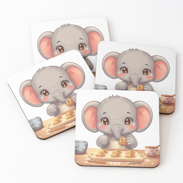 Item preview, A Cute Elephant Baking Cookies - Pastel colored sticker designed and sold by DigitfanStudio.