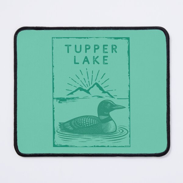 Item preview, Tupper Lake - vintage stamp with loon (teal) designed and sold by YonderAndBeyond.