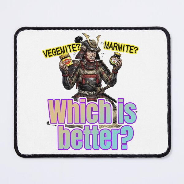 Item preview, Vegemite vs Marmite Funny Samurai Meme Japanese Art designed and sold by LOVEARTDESIGN.