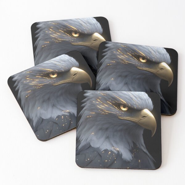 Item preview, Bald Eagle Golden Gaze Majestic Feather Storm Glow designed and sold by mildaclairmo.