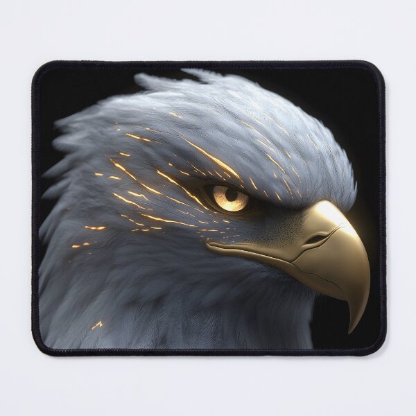 Item preview, Bald Eagle Golden Gaze Majestic Feather Storm Glow designed and sold by mildaclairmo.