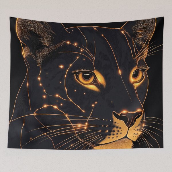 Item preview, Leopard Golden Line Wild Predator Animal Portrait designed and sold by mildaclairmo.