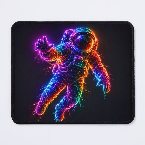 Item preview, Neon Lightning Astronaut Electric Space Art designed and sold by Aureva Arts Shop.