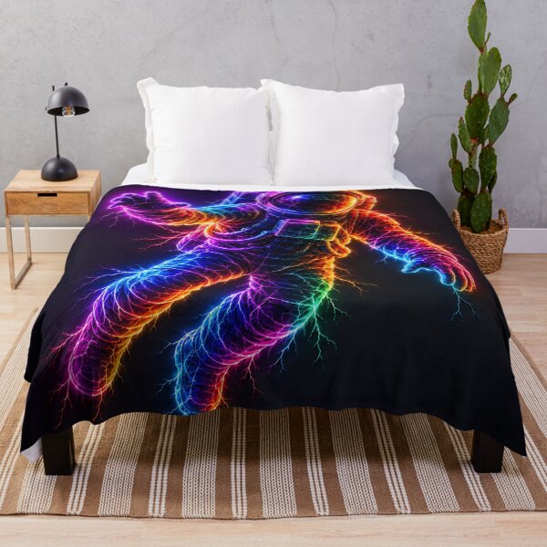 Item preview, Neon Lightning Astronaut Electric Space Art designed and sold by Aureva Arts Shop.