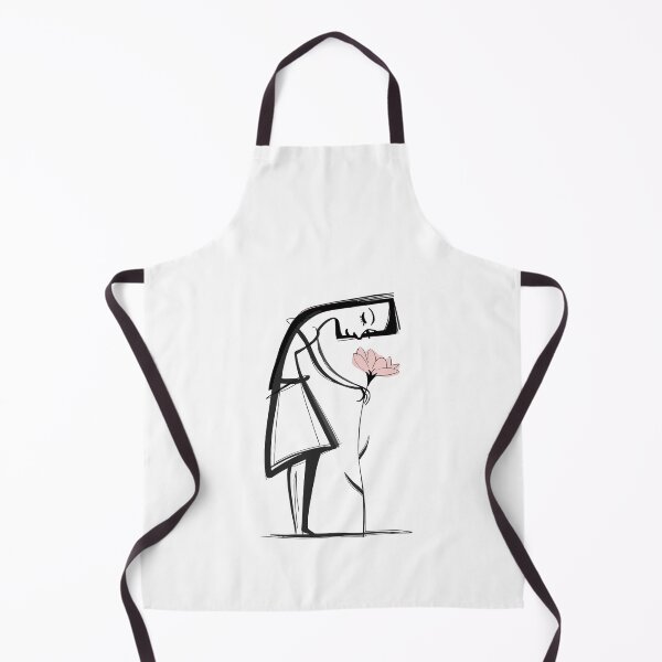 Item preview, Minimalist Sad Girl With Pink Flower Line Drawing Emotional Aesthetic designed and sold by yoddel.
