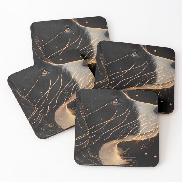 Item preview, Border Collie Dog Golden Motion Energy Portrait designed and sold by mildaclairmo.