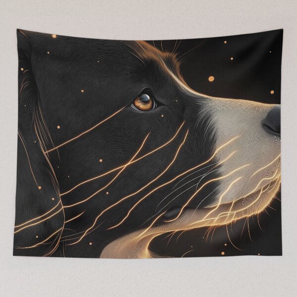 Item preview, Border Collie Dog Golden Motion Energy Portrait designed and sold by mildaclairmo.
