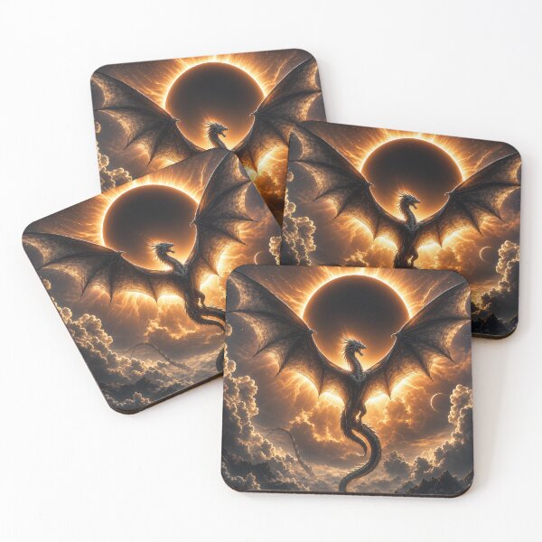 Item preview, Solar Eclipse Dragon | Celestial Fantasy Wall Art designed and sold by DrakariArt.